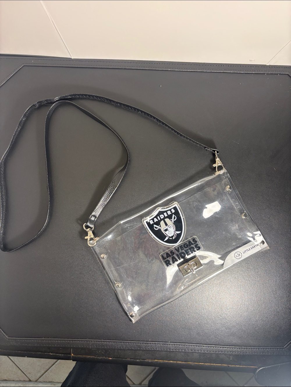 Little Earth- Clear Crossbody Bag - Black Strap